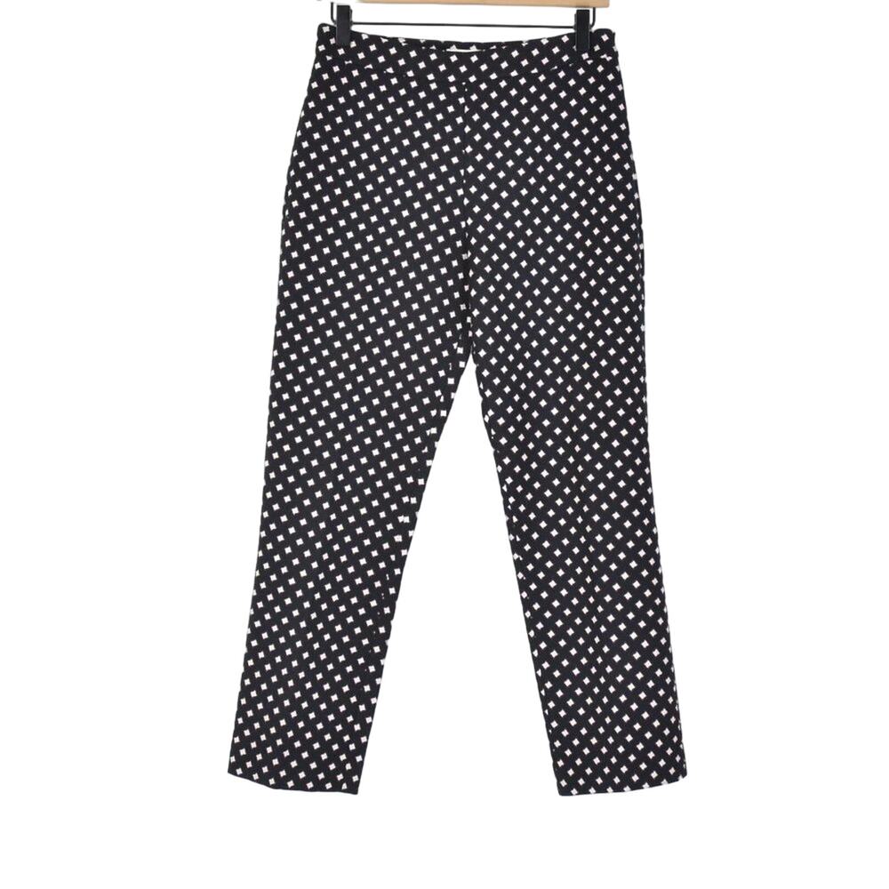 KATE SPADE Diamond Cigarette Cropped Pants In Black Size 4